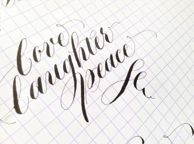 black copperplate calligraphy
