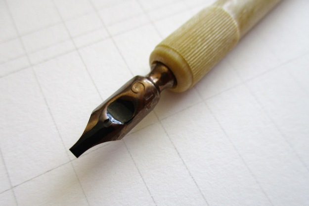 close-up-of-mitchell-nib-with-ink-in-dimple-uk